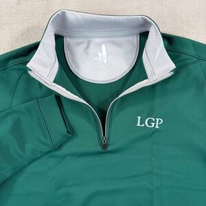 Johnnie-O Diaz Performance 1/4 Golf Pullover Men Small Green Corp Logo NWOT